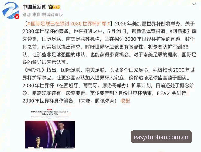 2030世界杯扩军66队实用指南：中国男足重返舞台的多宝体育平台观赛必备知识